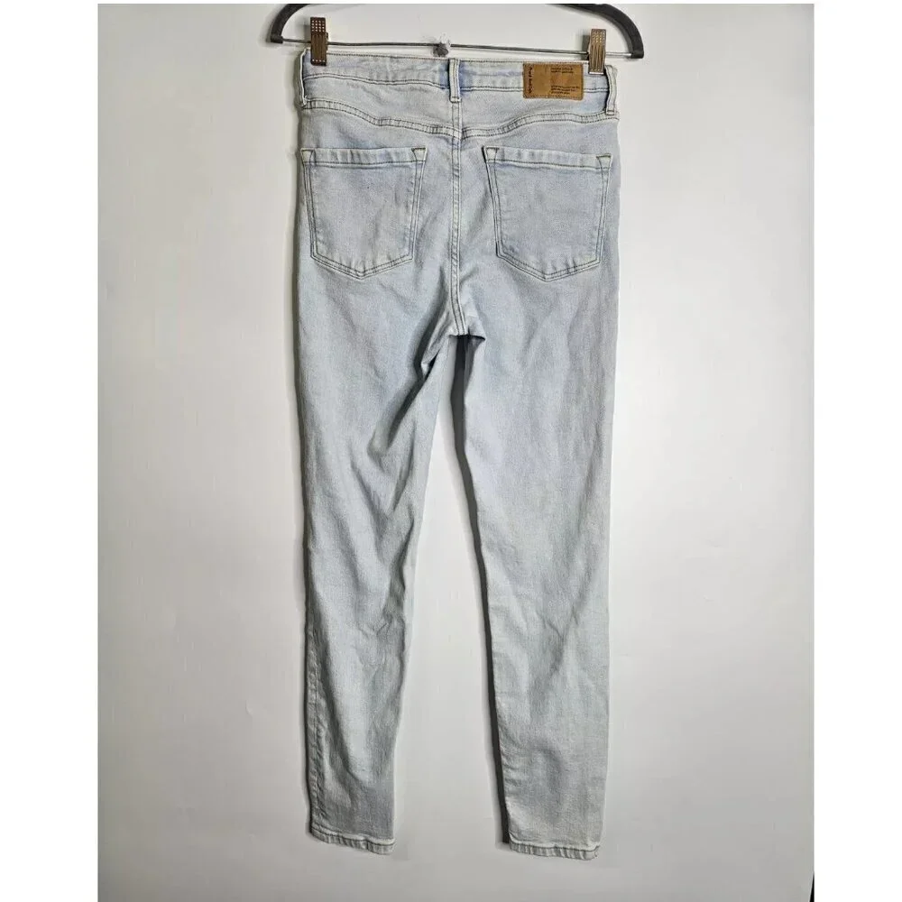 Frank & Oak Debbie Blue Skinny Jeans Mid-Rise Denim Light Wash Womens Size 27